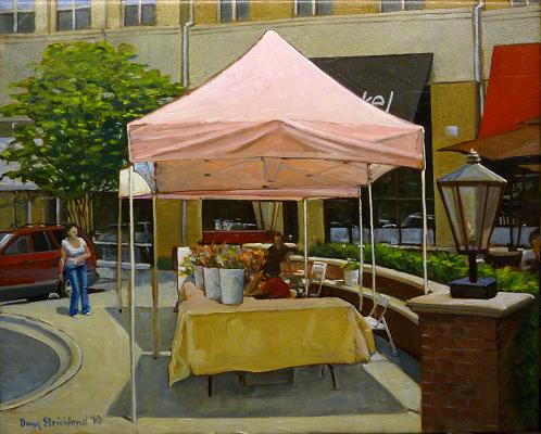 Flower Market - plein air - 16" x 20"